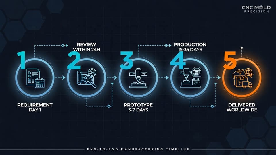 From drawing to delivery — five stage manufacturing timeline